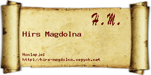 Hirs Magdolna névjegykártya